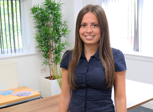 Sixth form student Connie McKirgan on work experience at DJS Research 
