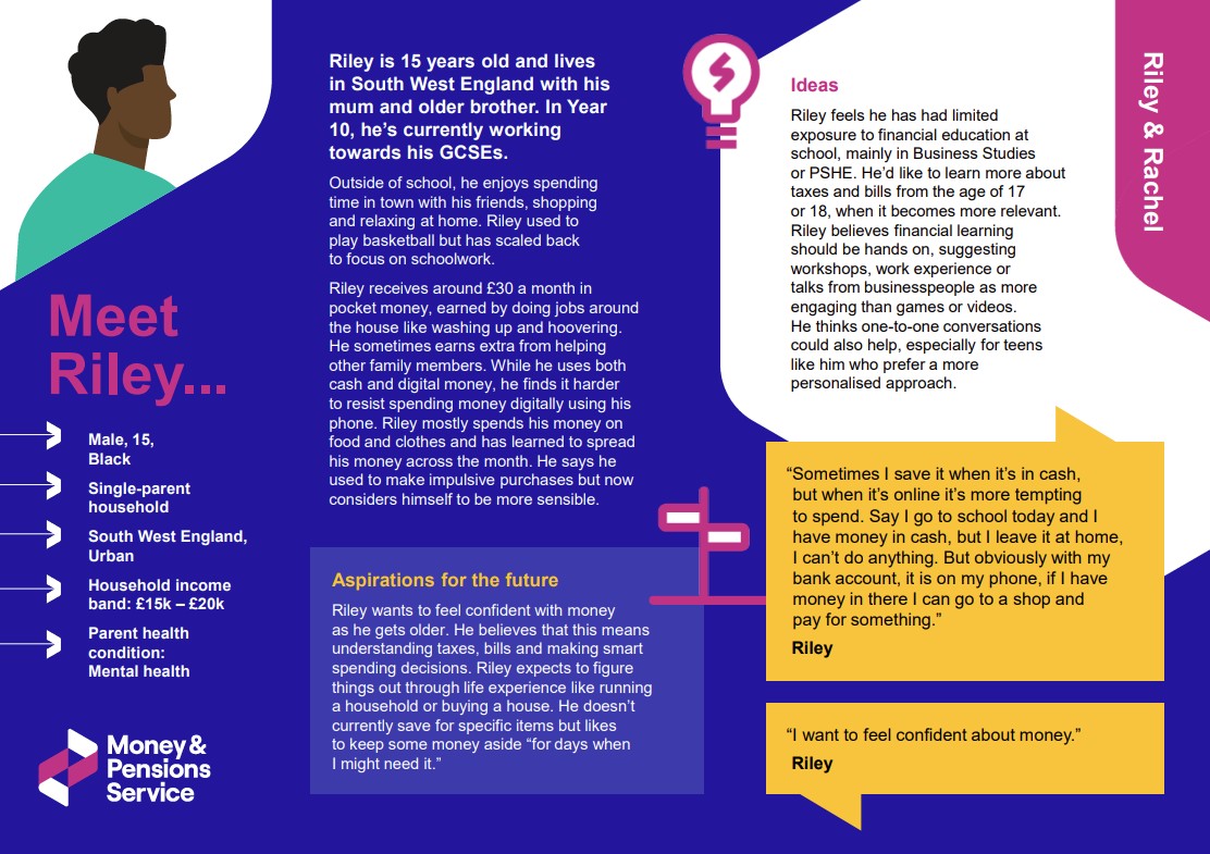 Money and Pensions Service case study - meet Riley Money and Pensions Service case study - meet Riley