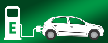 Electric car charging graphic
