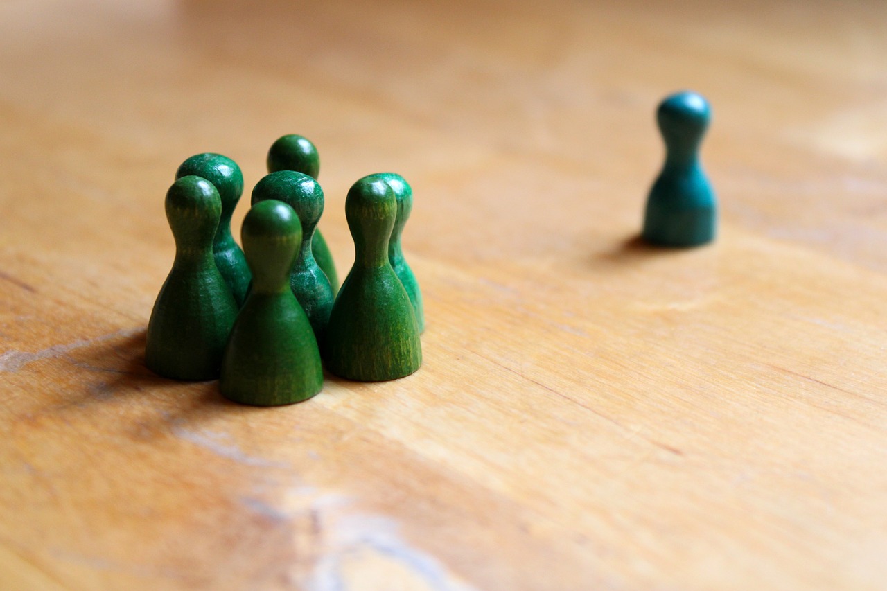 Group of play figures with one excluded Group of play figures with one excluded